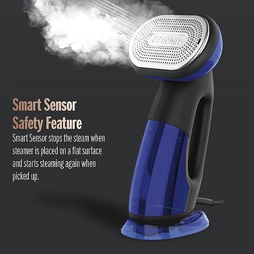 Vista 5 de Conair 2-in-1 Handheld Steamer and Iron for Clothes, Turbo ExtremeSteam 1875W Garment Steamer and Clothing Iron,Black / Blue