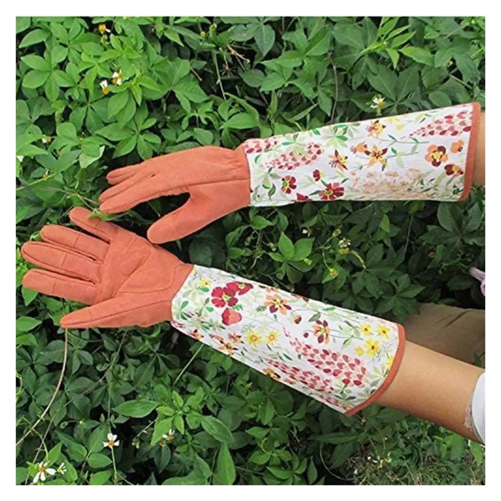 Gants De Taille Roses For Hommes Et Femmes, Longs Jardinage Résistants Aux Épines, Gant En Cuir Respirant, Meilleur Cadeau Jardin PoignéE Forte(Brown)