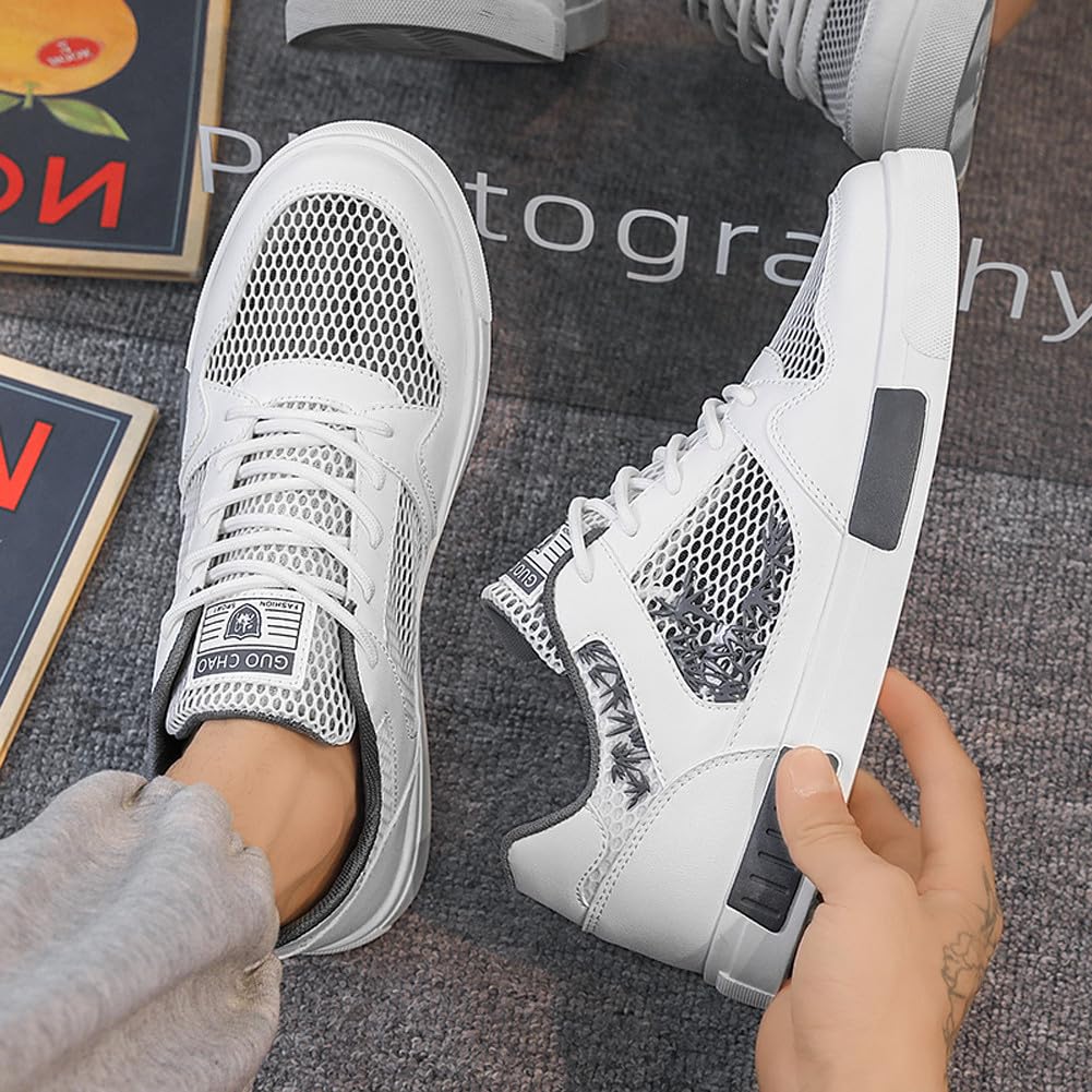 WELRUNG Men's Fashion High Top Chinese Style Skate Sneakers Stylish Comfortable Skateboarding Road Running Walking Shoes