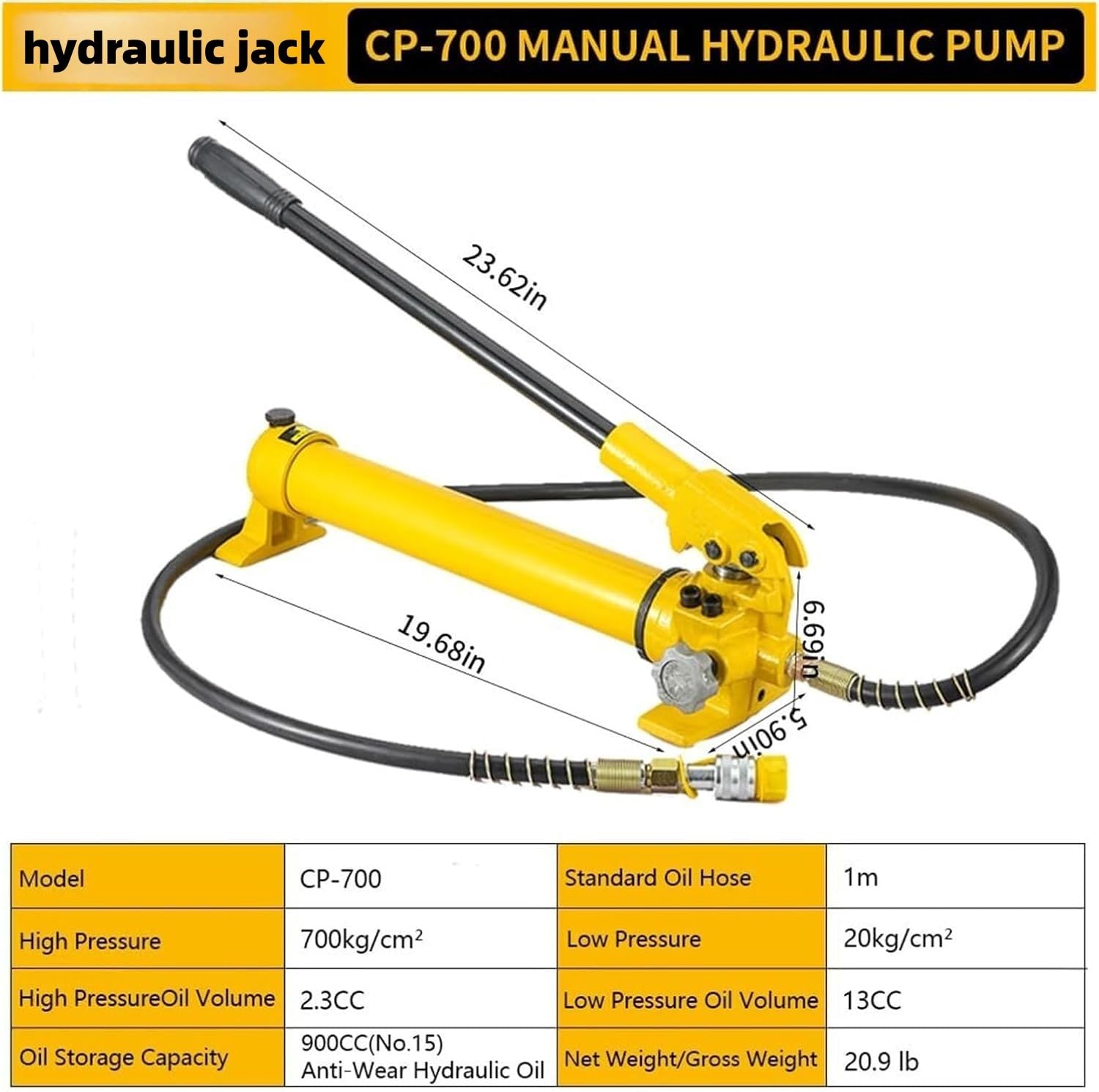 Podnośnik hydrauliczny z automatycznym zwijaniem, ręczna pompka do podnoszenia ciężkich i napraw