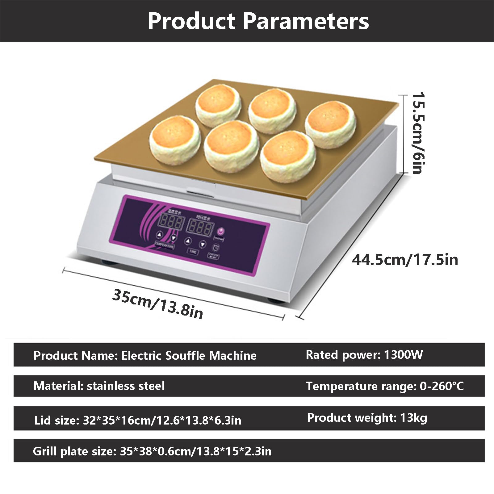 Muffin Maker Elettrico a Testa Singola in Acciaio Inox, Macchina per Il Pane da banco, Piastra riscaldante Antiaderente da 1300 W, Grill per Cena in Famiglia, Uso Domestico,
