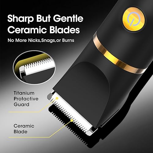 Miniatura 3 de Afeitadora de vello corporal para hombre: recortadora de pelo púbico, afeitadora eléctrica versátil 3 en 1 para ingle, cara, barba, nariz,