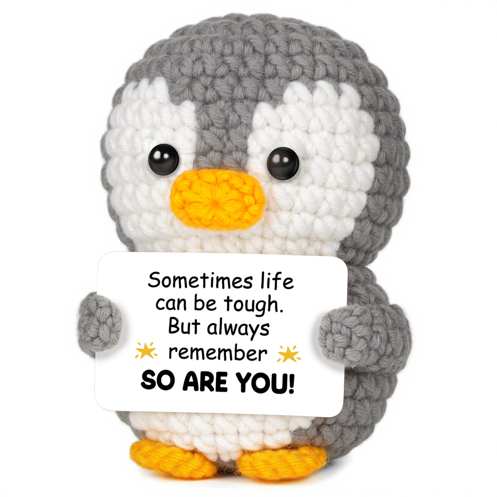 Gleevara Get Well Soon Gifts for Women Men, Feel Better Gifts for Friends - Handmade Positive Crochet Animals, Thinking of You Gifts - Life Is Tough but So Are You โ image 1