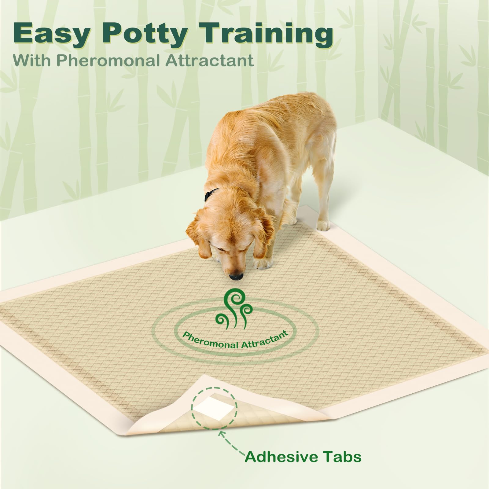 MIZOK Almohadillas de bambú para perros de 28 x 34 pulgadas, 100 unidades