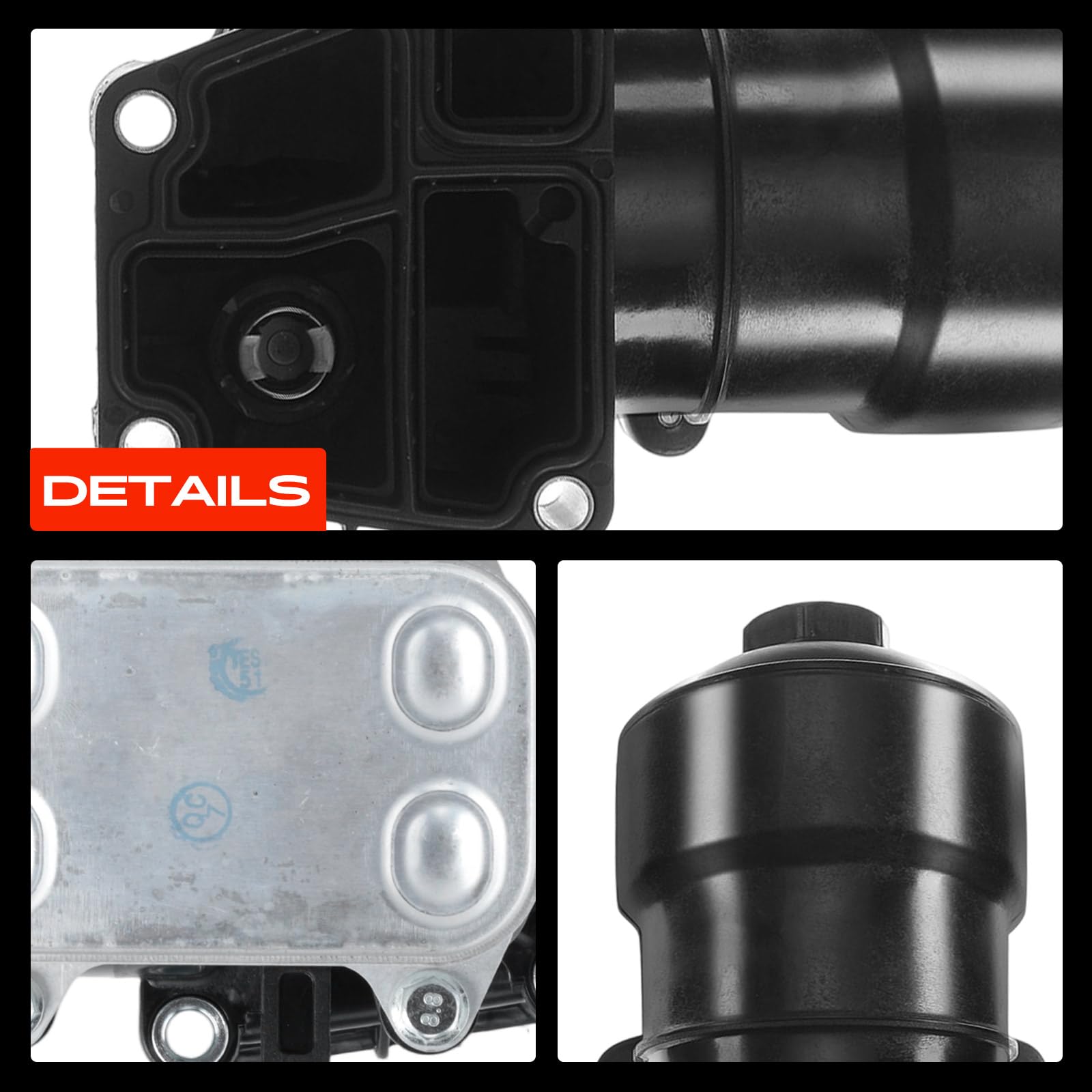 Frankberg Carcasa del filtro de aceite filtro de aceite enfriador de | 03L115389B; Compatible con: Altea XL 5P5 5P8, A1 Sportback 8XA 8XF, NH3 rápido, Golf Plus 521 5M1, Escarabajo 5C1 5C2