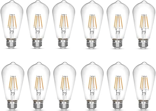 Miniatura 8 de Bombilla LED Edison NOTOC de 4 W, bombilla Edison vintage de 40 W, E26, no regulable, bombilla LED de 450 lúmenes, 2300 K, ámbar cálido, paquete de