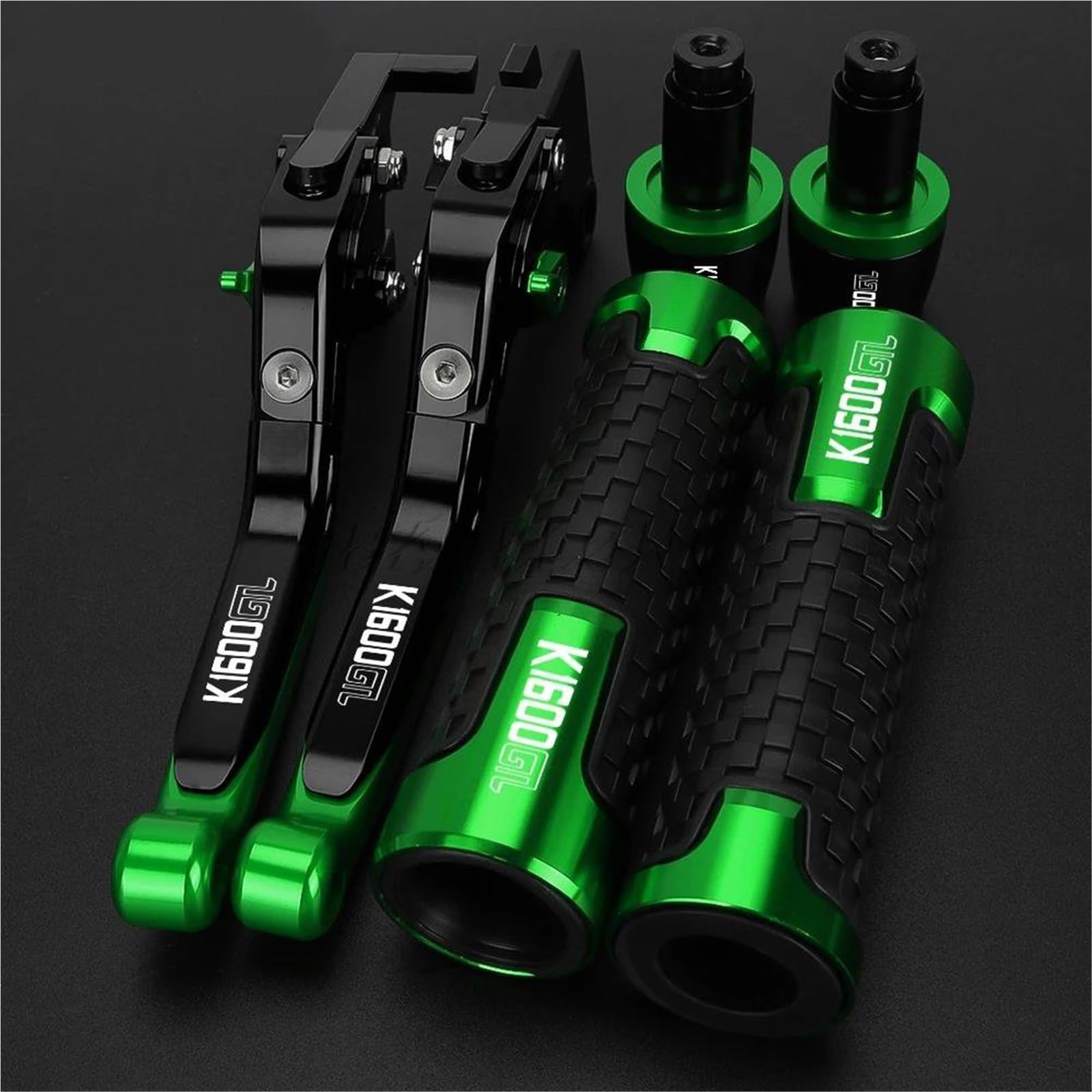 GQUIKGW Replace Motorcycle Handlebar Handle Bar Hand Grips Folding Brake Clutch Levers for BMW K1600GTL K 1600GTL K1600 GTL 2011-2016(Green)