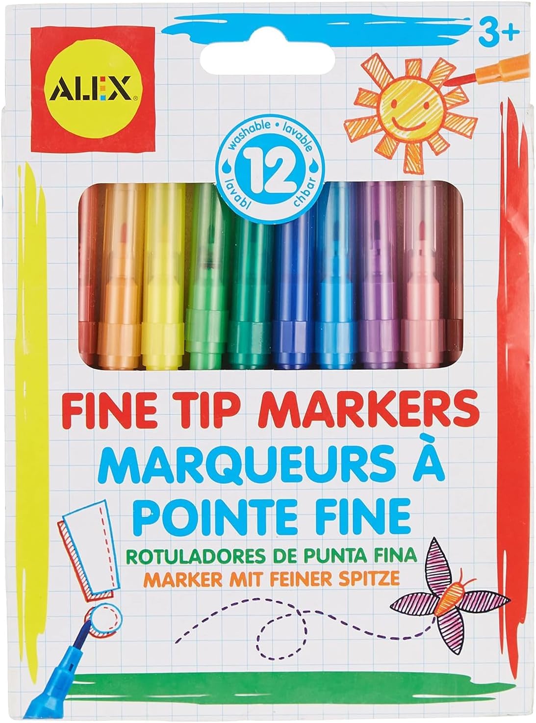 Alex Toys 12 Fine Tip Markers 201/12 Multi Color