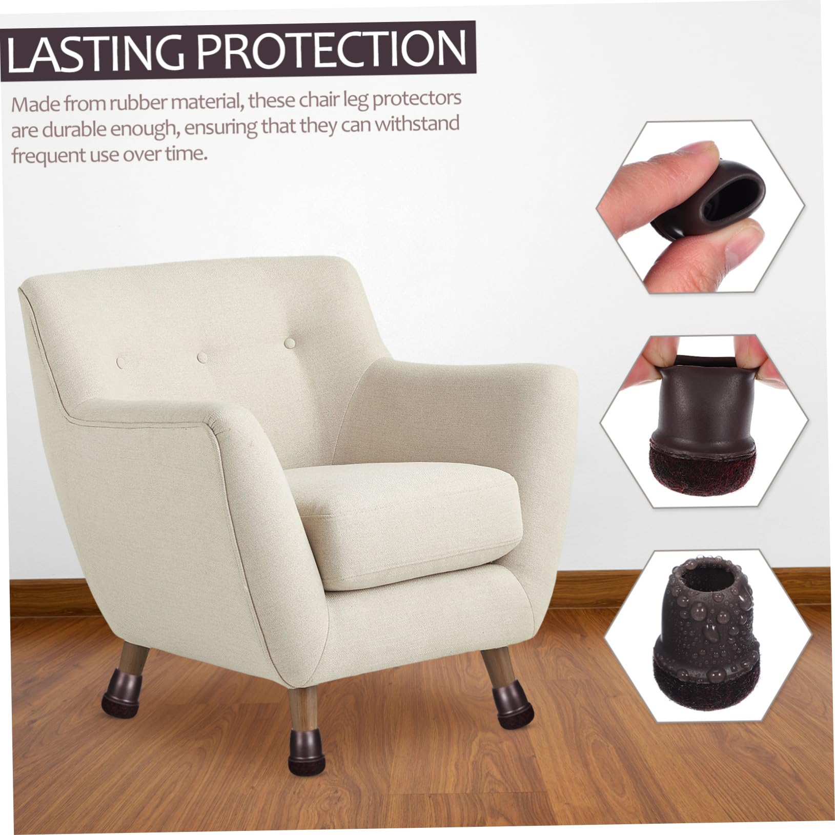 5 Series Funda para Patas De Silla De Suelo para Patas De Silla Almohadillas Redondas De Fieltro para De Muebles De Suelo 16 Piezas x 5