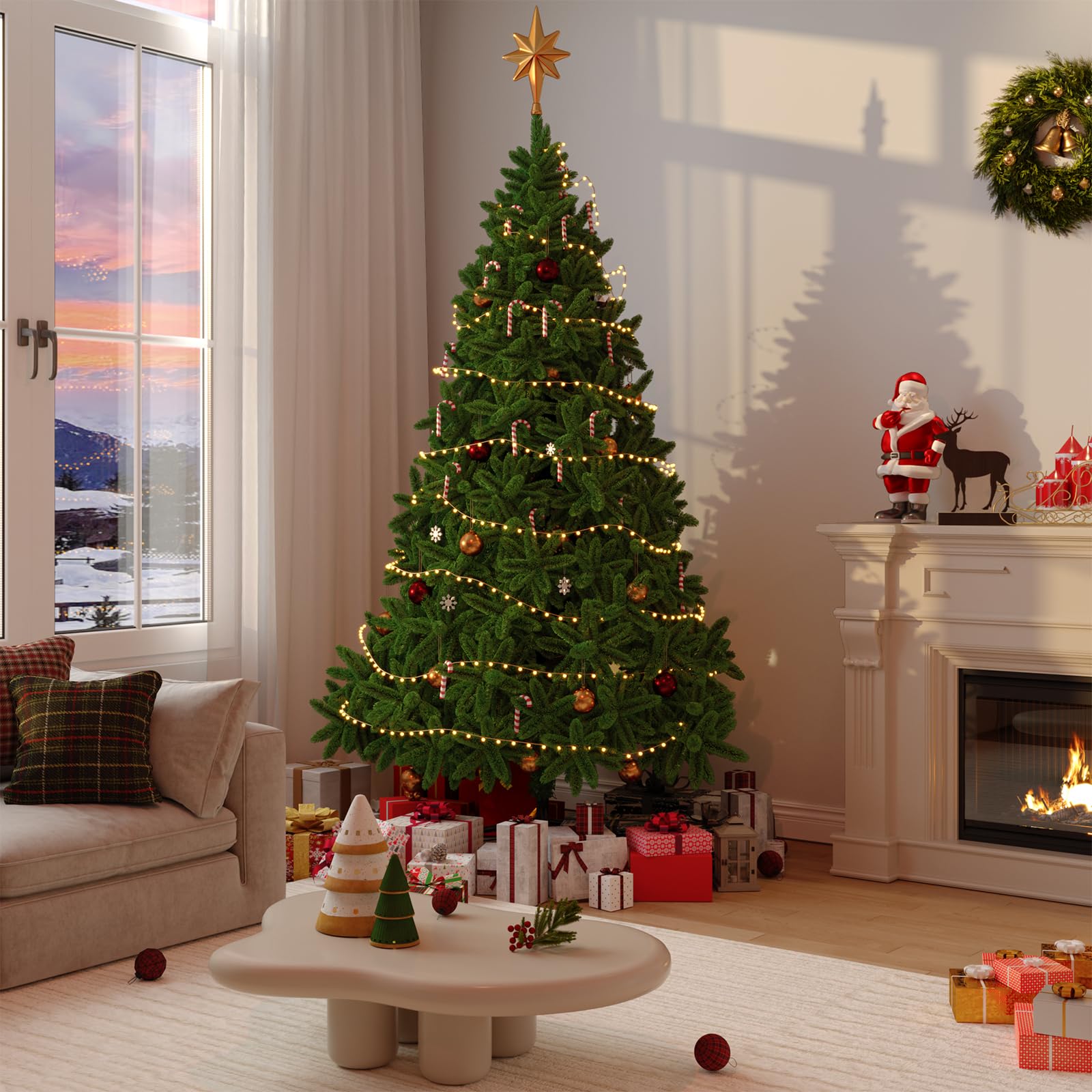YOUDENOVA Arbre de Noël artificiel 150 cm | Sapin de Noël artificiel premium - Naturellement fidèle | incl. Support métallique pliable