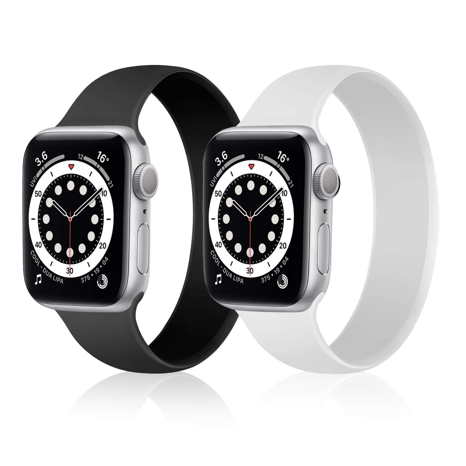 Unnite Stretchy Solo Loop Bands Compatible for Apple Watch Band 38mm 40mm 41mm 42mm 44mm 45mm 49mm, Silicone Sports Band Elastic Replacement Wristband for iWatch Series SE/8/7/6/5/4/3/2/1 Women Men