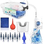 Ear Wax Removal Tool, Ear Cleaning Kits Safe Ear Irrigation Kit Ear Flush Kit for Adults Kids, Ear Wax Washer Device with Basin, Bulb, Curette Kit, Towel, Tips, Storage Box Transparent