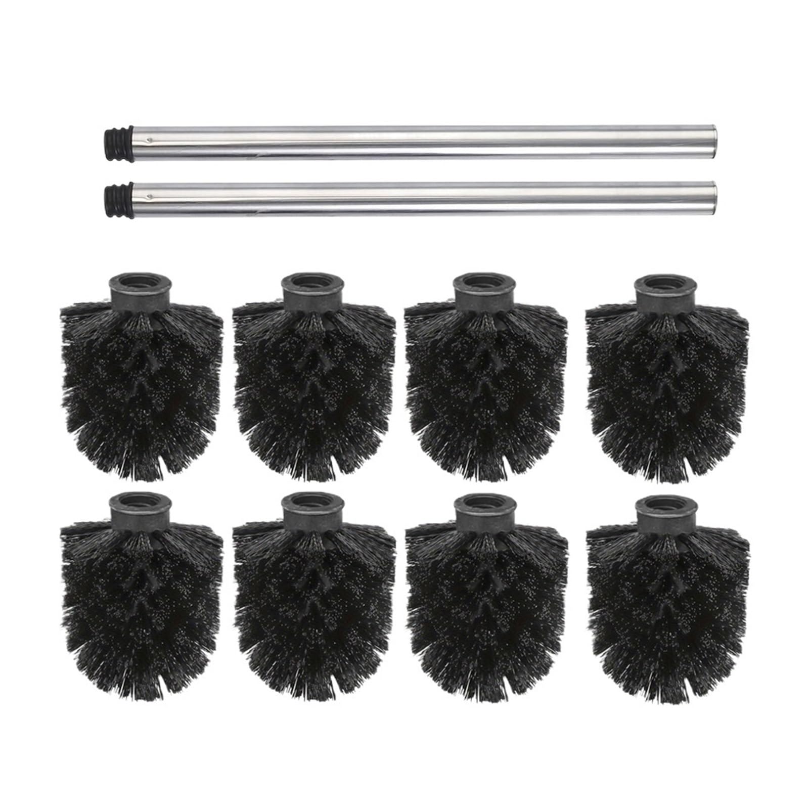 Brosse de toilette noire à forte capacité de nettoyage avec têtes amovibles