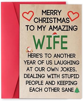 Ziwenhu Merry Christmas Gifts for Sweet Wife Happy X-mas Card & Romantic Gift