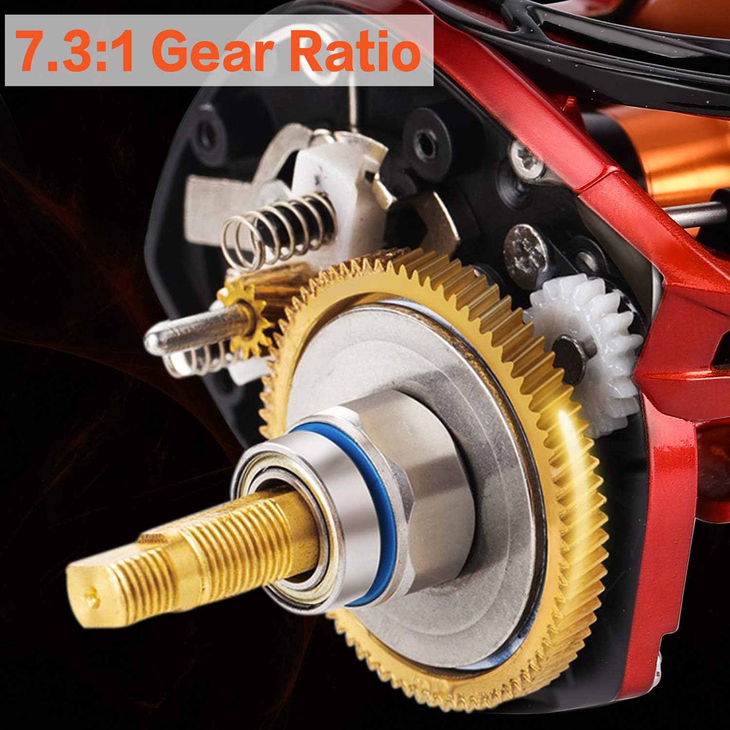 Sougayilang Baitcasting Reels - Colorful Fishing Reel, 8.0:1/7.3:1 Gear Ratios, 9+1 BB, Magnetic Braking System