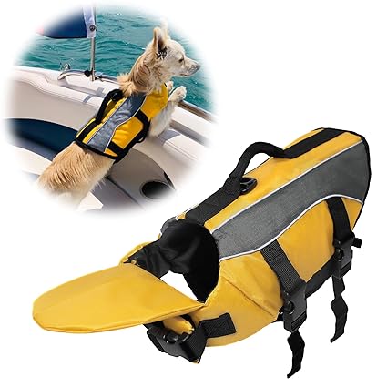 SILD Dog Life Jacket, Dog Life Vest with Superior Buoyancy and Rescue Handle Dog Life Jackets for Small Medium Dogs (S, Yellow)