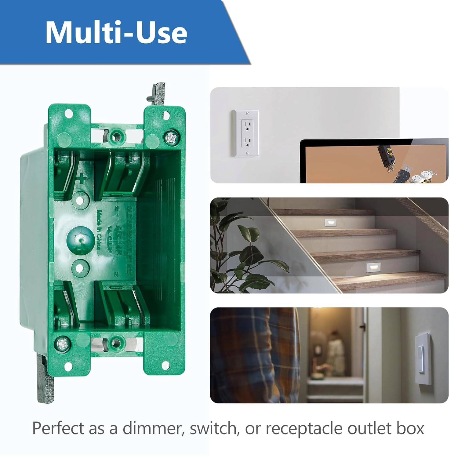 CycevSun 6 Pack 1 Gang Old Work & New Work Electrical Outlet Box, UL Listed