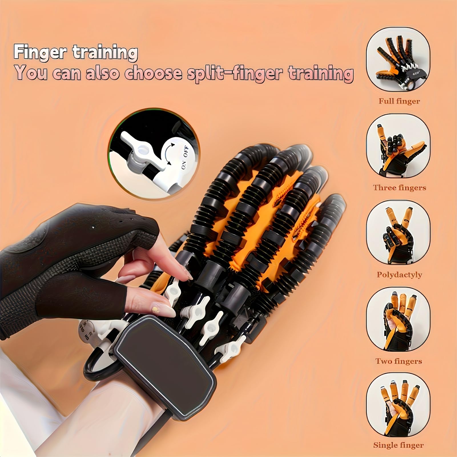 Gants robotisés de récupération après Un AVC, entraîneur de rééducation des Doigts réglable pour hémiplégie, arthrite, Main Droite et Main Gauche