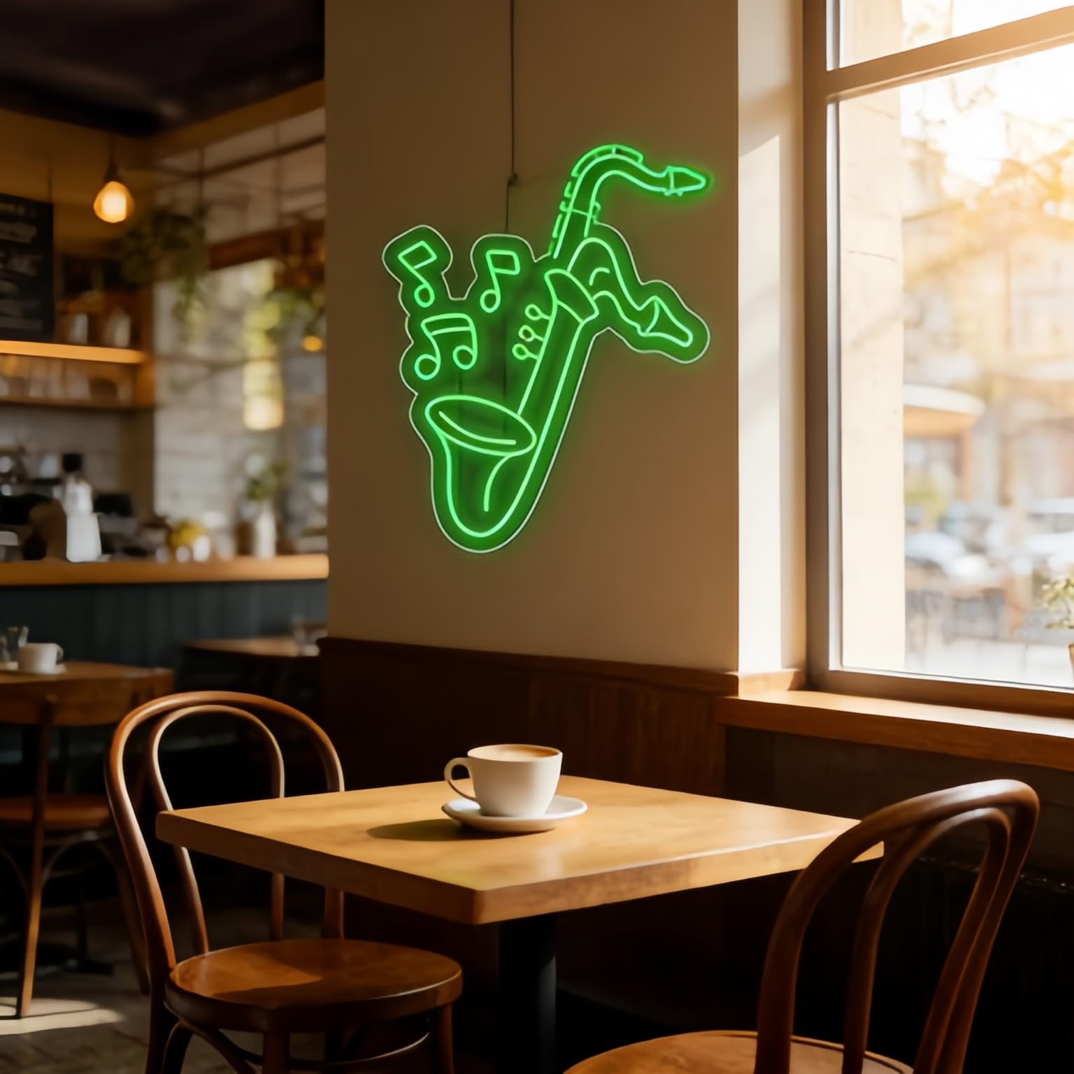 Neonowy znak saksofonowy, muzyka jazz, neonowe znaki LED, do pokoju nagraniowego, pokazu na żywo, baru, jaskini, klubu, na imprezę