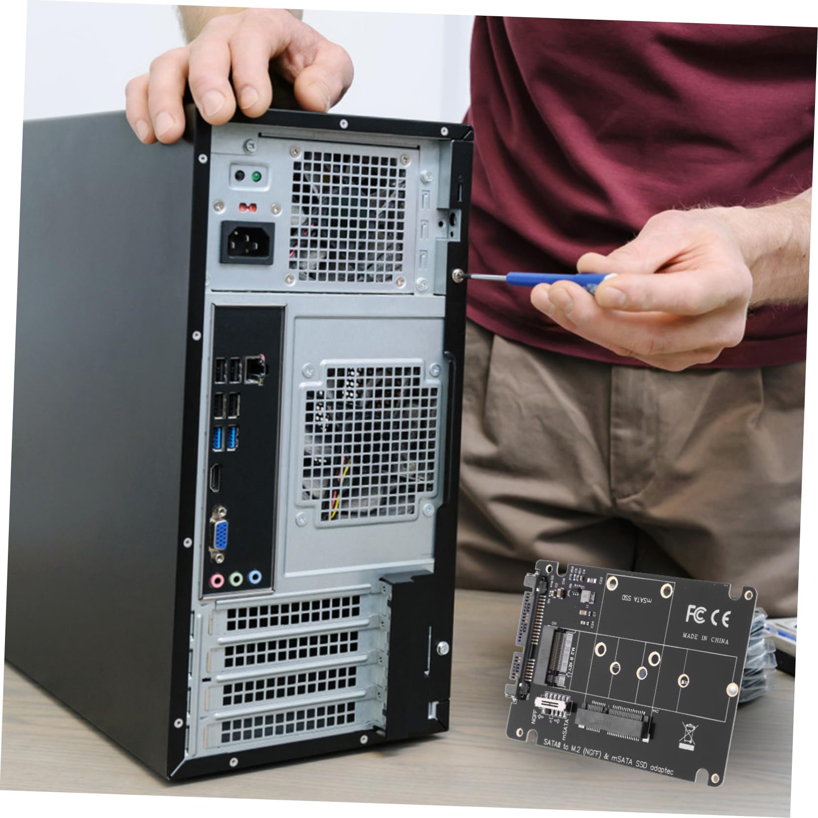 KICHOUSE Msata to Adapter Compact B Key SSD Converter for Notebook and Desktop Plug and to Data Transfer Iii to Adapter for Easy