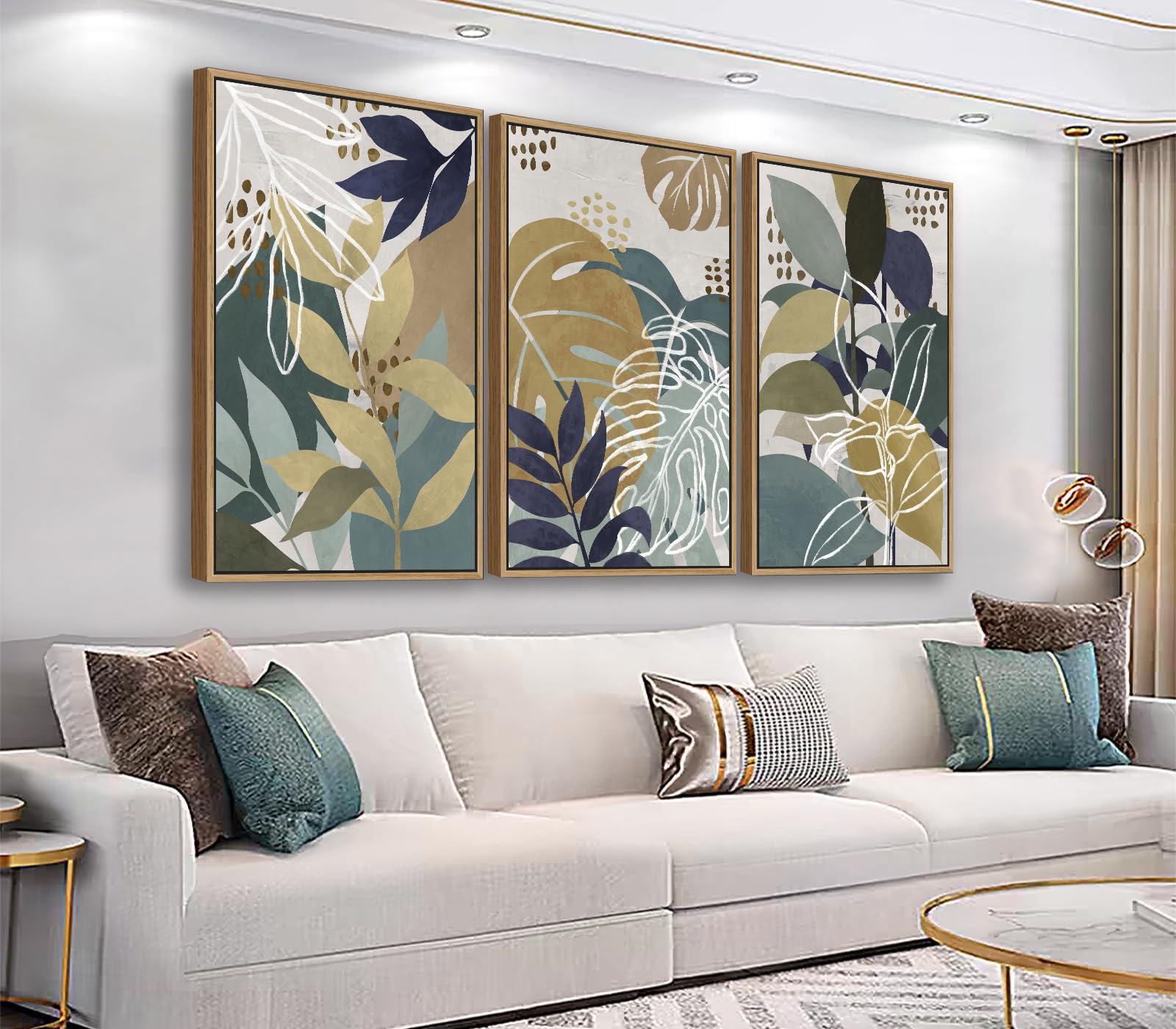 Amazon.com: Large Botanical Wall Art for Living Room Natural Wood Float ...