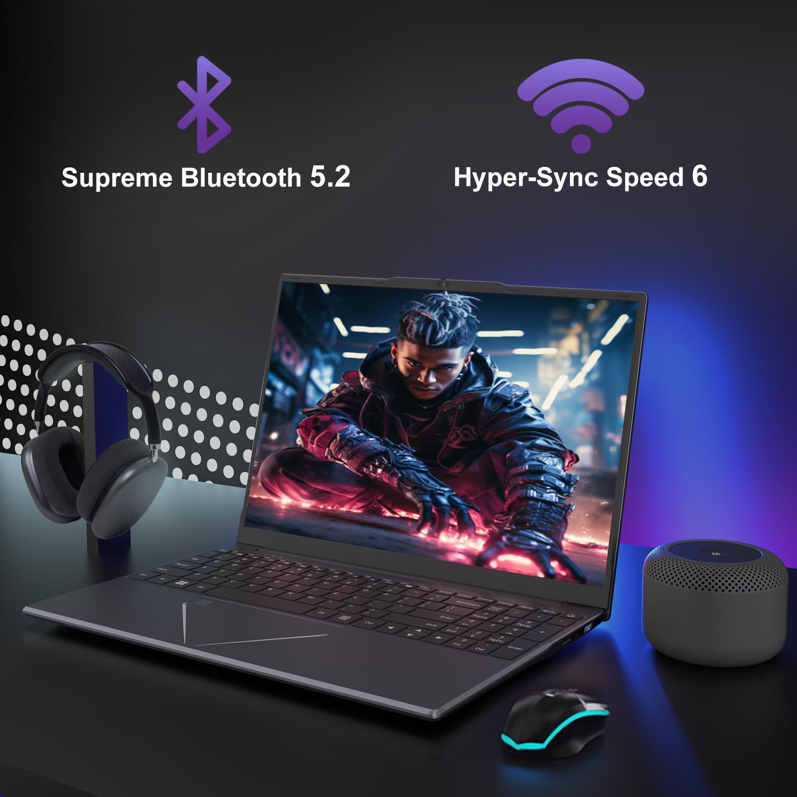 Computer portatile AMD Ryzen 5 3500U processore 16GB DDR4 512GB SSD, PC portatile grafico integrato AMD Laptop PC con supporto touch ID 2.4/5G WiFi Bluetooth USB 3.0 * 2, Mini HDMI*1