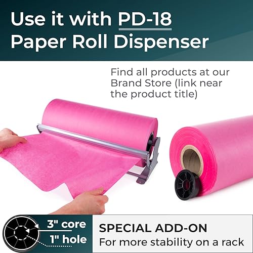 Miniatura 7 de IDL Packaging Rollo de papel de seda SatinPack de 18 pulgadas x 1800 pies, peso de 20 bases, color cereza, papel de seda decorativo sin ácidos para