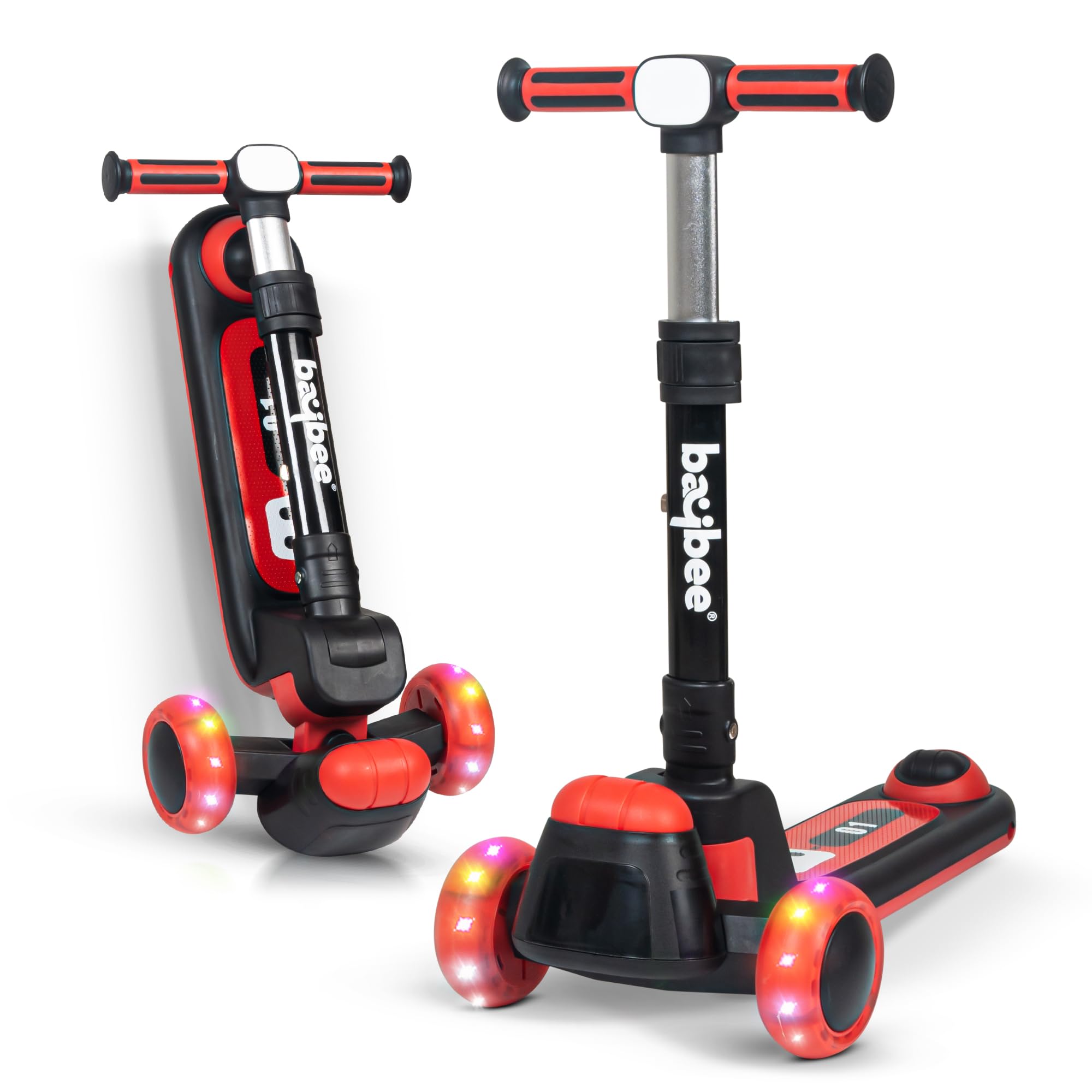 Baybee Cruze Skate Scooter for Kids, Smart 3 Wheel Kids Scooter with Height Adjustable & Music | Kick Scooter with LED PU Wheels, Rear Brake | Runner Scooter for Kids 2 to 10 Years Boys Girls (Red) (B0CNRZ3BZN) Amazon Price History, Amazon Price Tracker
