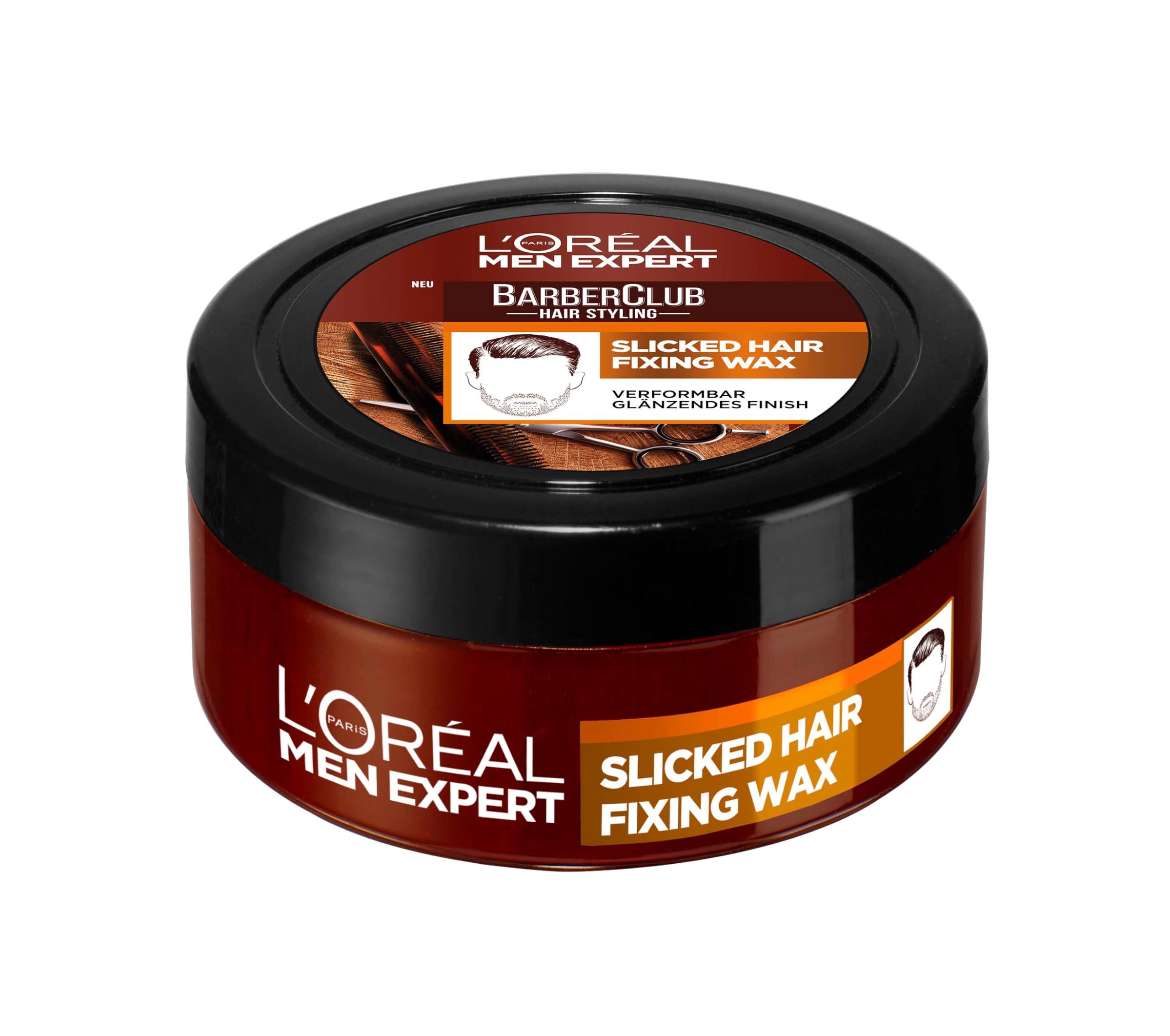 L'Oréal Men Expert 1 x 75ml Barber Club Slicked Hair Fixing Wax for Men Hair Styling for a Smooth and Shiny Look