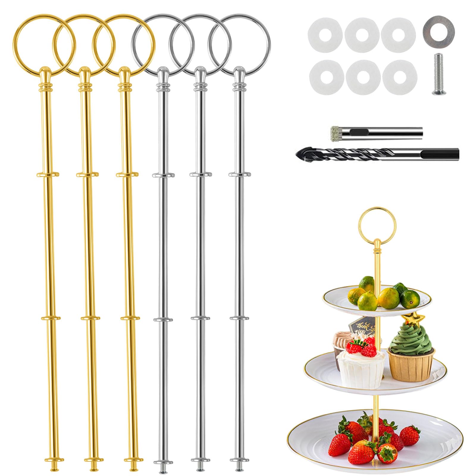 Accessoires pour stand à gâteaux de mariage et anniversaire avec tiges robustes