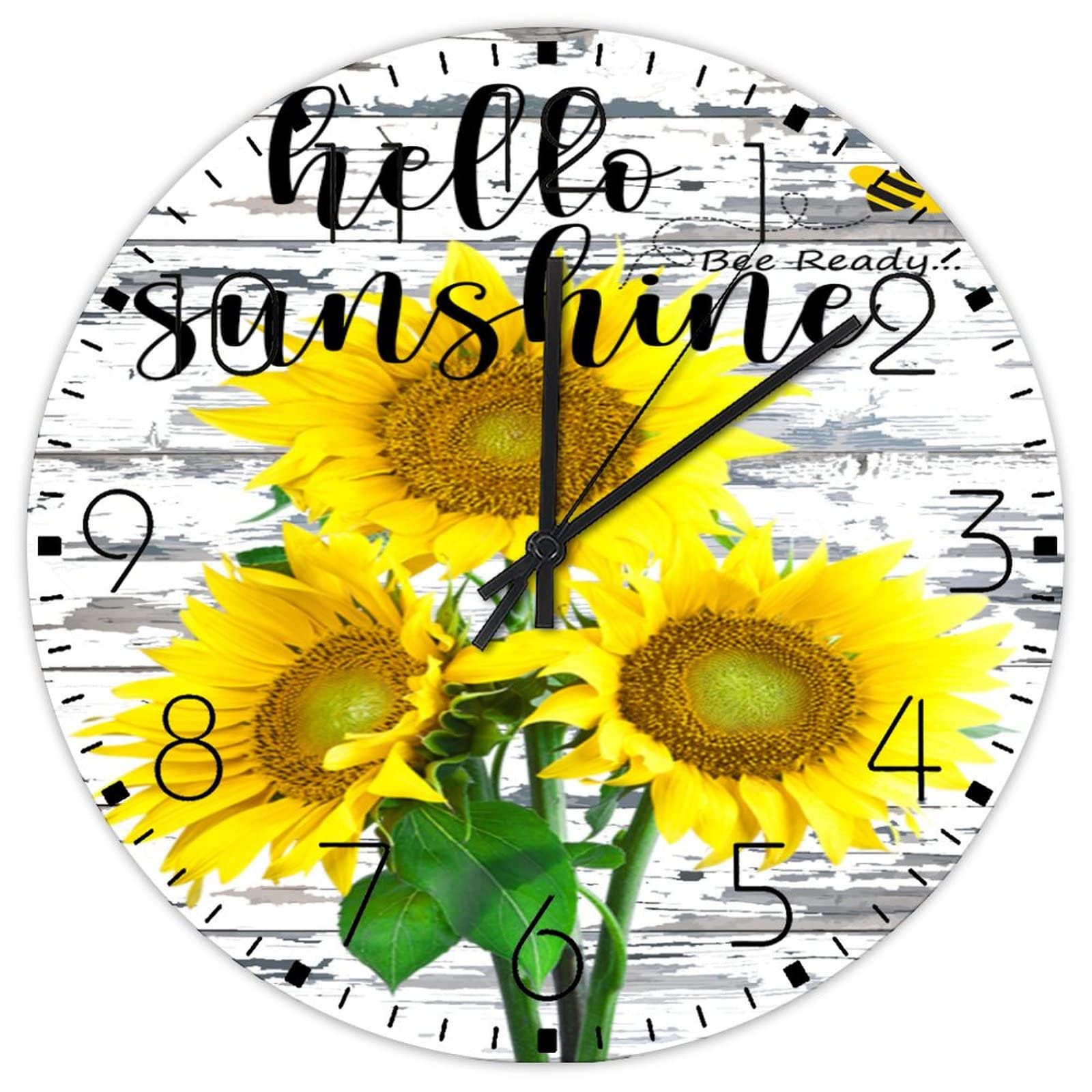Horloge murale en bois double face de 30 cm style vintage rond pour couloir