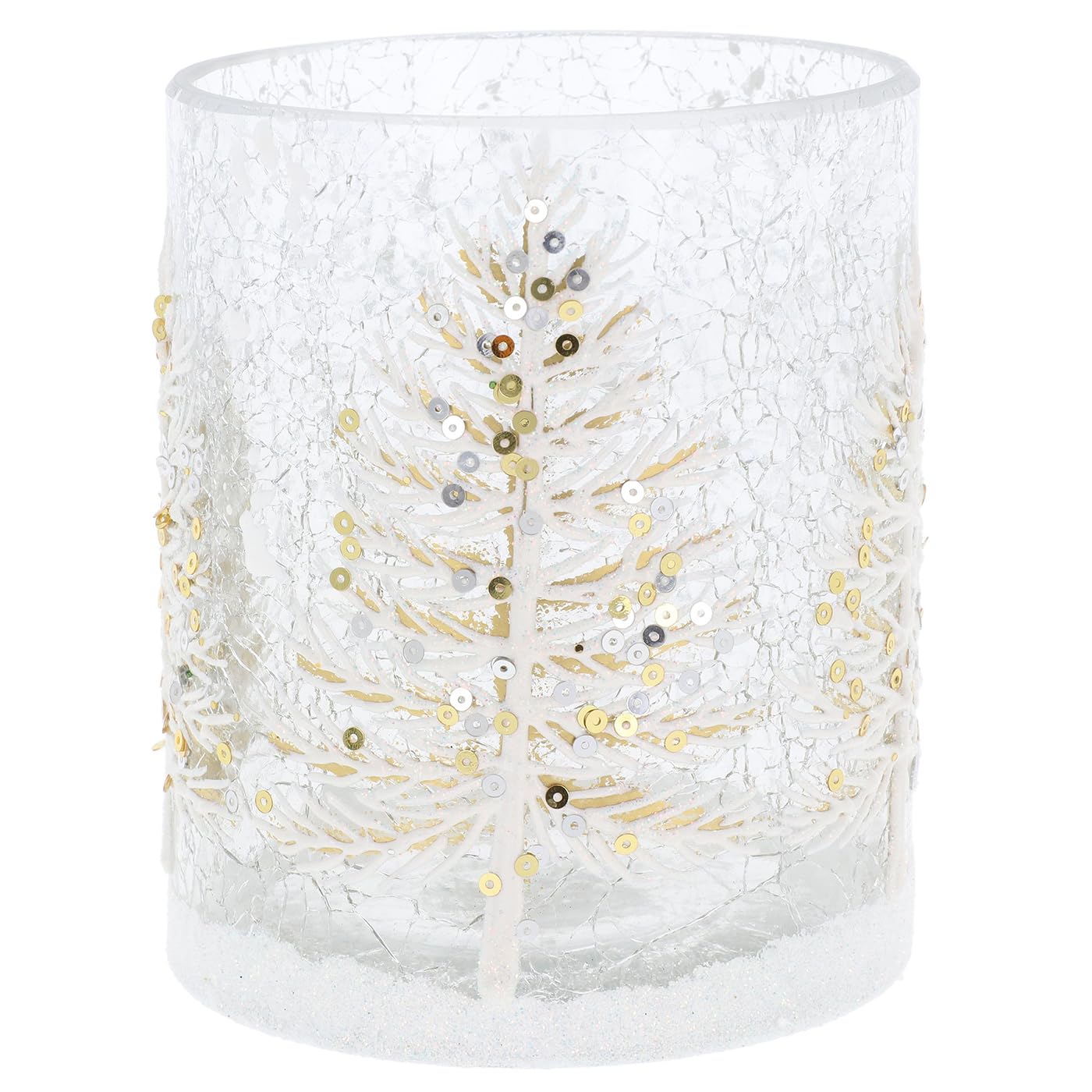 Joe Davies White Crackle Glass Tealight Holder Large