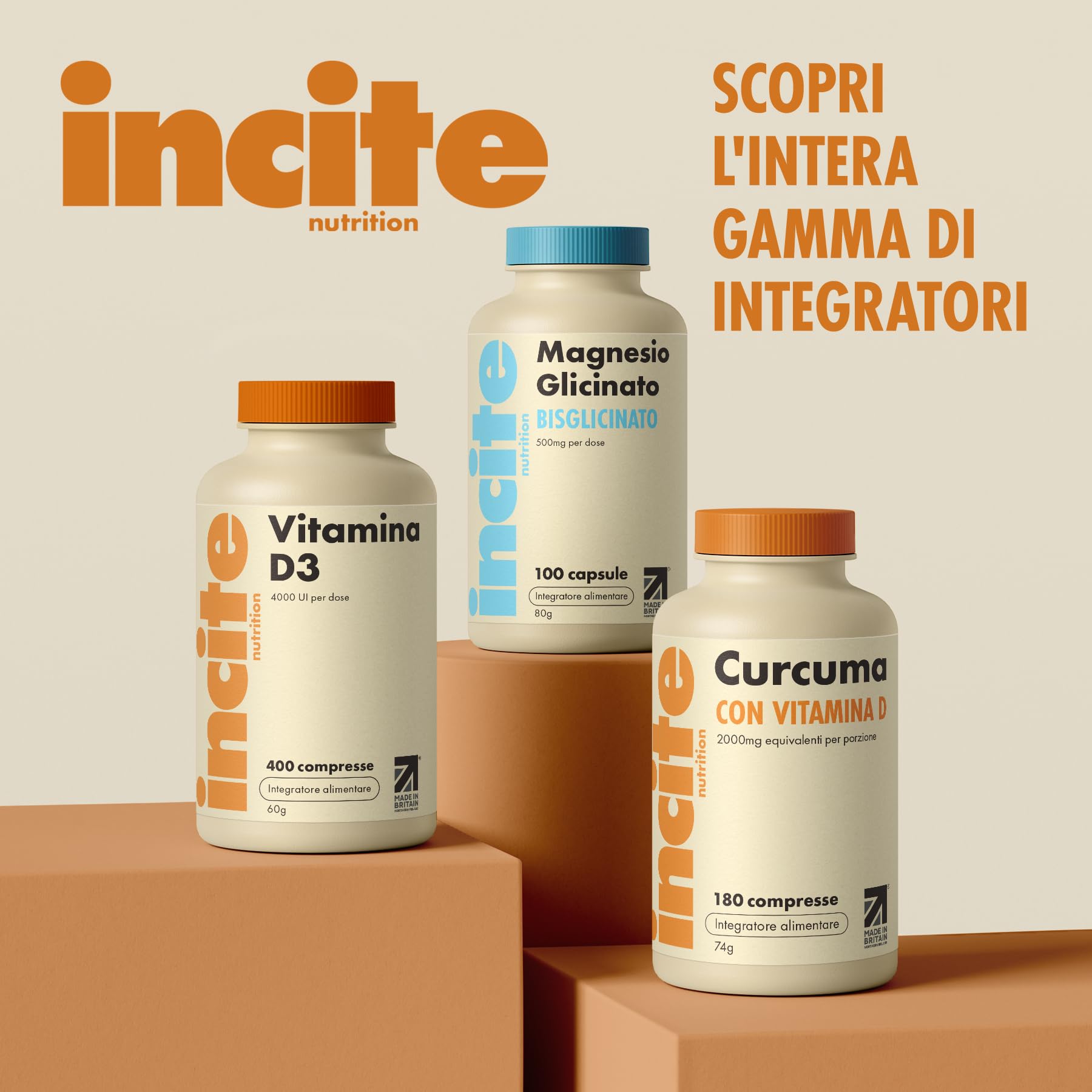 Incite Nutrition Turmeric Tablets 2000 mg. 3-Month Supply with Vitamin D. Antioxidant, anti-inflammatory, immune-boosting. Non-GMO, suitable for vegetarians and vegans.