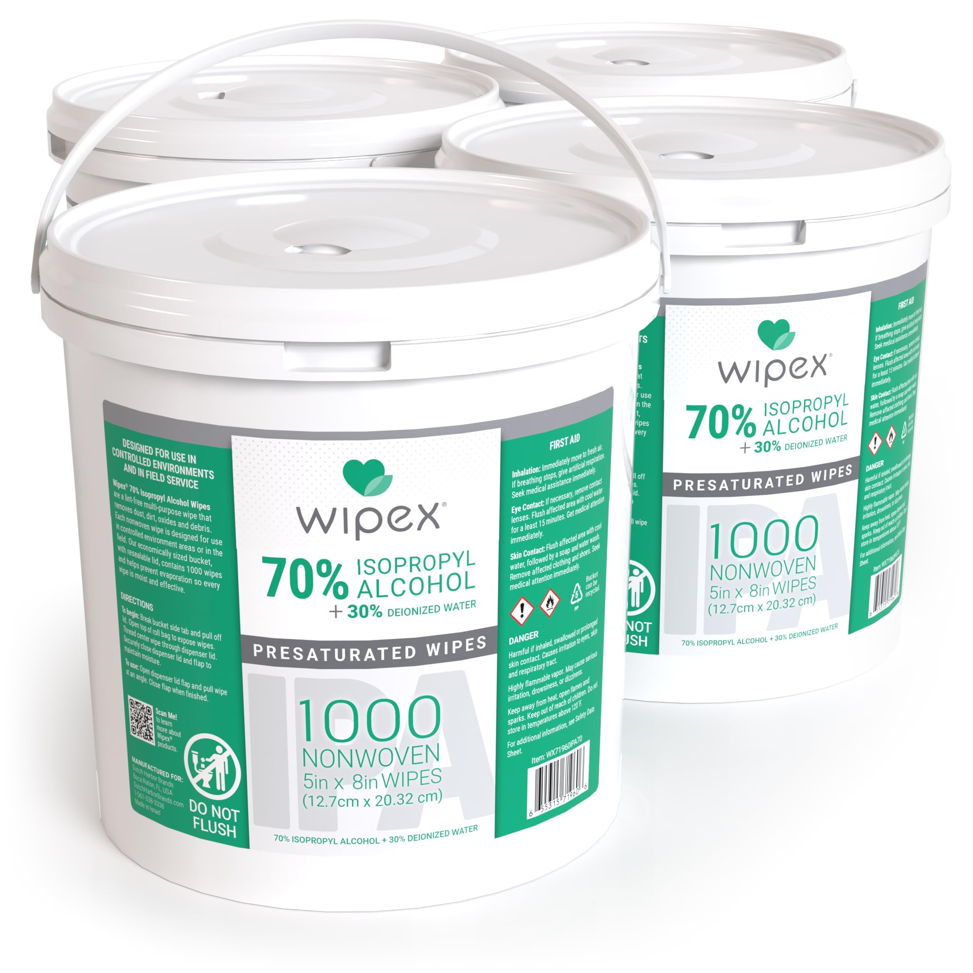 Wipex 70% Isopropyl Alcohol Wipes, Bulk 1000 Count - Ideal for Electronics, Household, Work & School Equipment Cleaning - Lint-Free SMS Cloth Safe for
