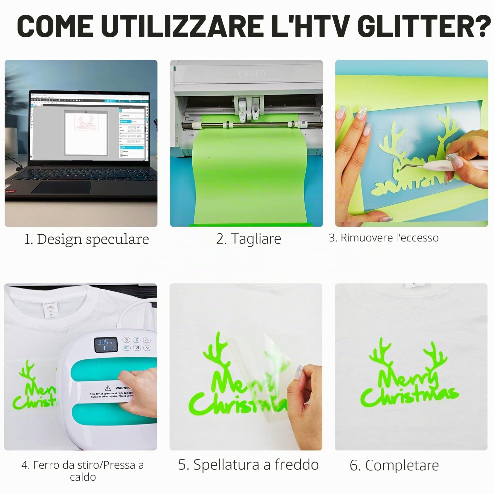 Vinile Termoadesivo per Tessuti, 30.5 x 365.7cm Vinile Termoadesivo Nero Termovinile per Tessuti, HTV Vinil Termico per T-shirt, Altri Tessu-ti, Facile Da Tagliare (Nero)