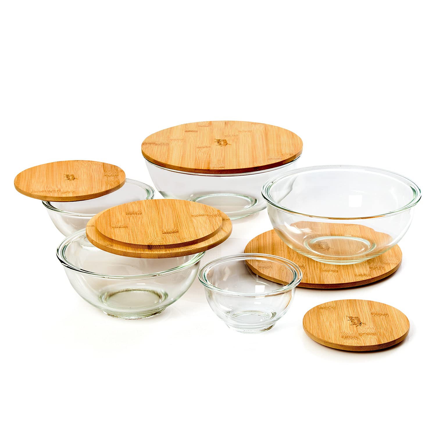 bambuswald Salatschssel aus Glas mit Deckel aus Bambus im 5er Set |  Schssel Rhrschssel Kochschssel Schale Mslischale Servierschale  Suppenschale Dekoschale Obstschssel Glasschssel : Amazon.de: Kche,  Haushalt & Wohnen