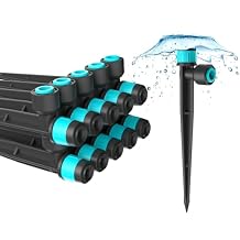 10pcs Rain Seer Vortex Emitters, Quick-Connected with 6mm Hose, Watering System Kit Accessories for Garden, Lawn and Raised Bed.