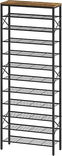 Zapatero de 12 niveles, organizador de almacenamiento de zapatos de gran capacidad con capacidad para 48 pares, resistente y estable, para entrada,