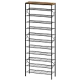 YATINEY 12 Tier Shoe Rack, Large Capacity Shoe Storage Organizer Holds 48 Pairs, Sturdy and Stable, for Entryway, Hallway, Closet, Dorm Room, Rustic Brown SS12BR