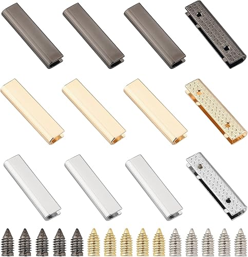 Miniatura 8 de WADORN 18 juegos de puntas de cinturón de metal con tornillos, bolsa de 0.98 pulgadas de ancho, hebillas decorativas para correas de bolso, hebillas