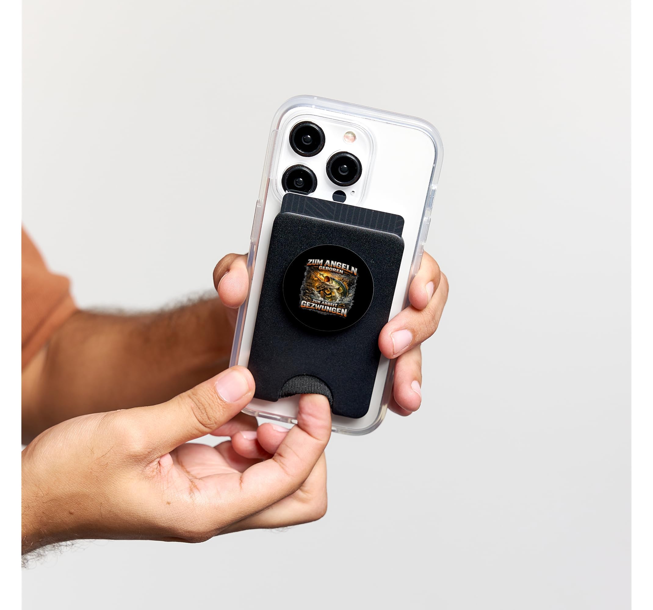 Lustige Angler Anglerzubehör Angelzubehör Zum Angeln geboren PopSockets PopWallet für MagSafe