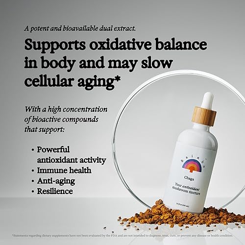 Miniatura 3 de Rainbo Paquete de longevidad sin alcohol, extracto de hongo Chaga + tintura de hongo Reishi, tinturas diarias de hongos de extracto doble para un