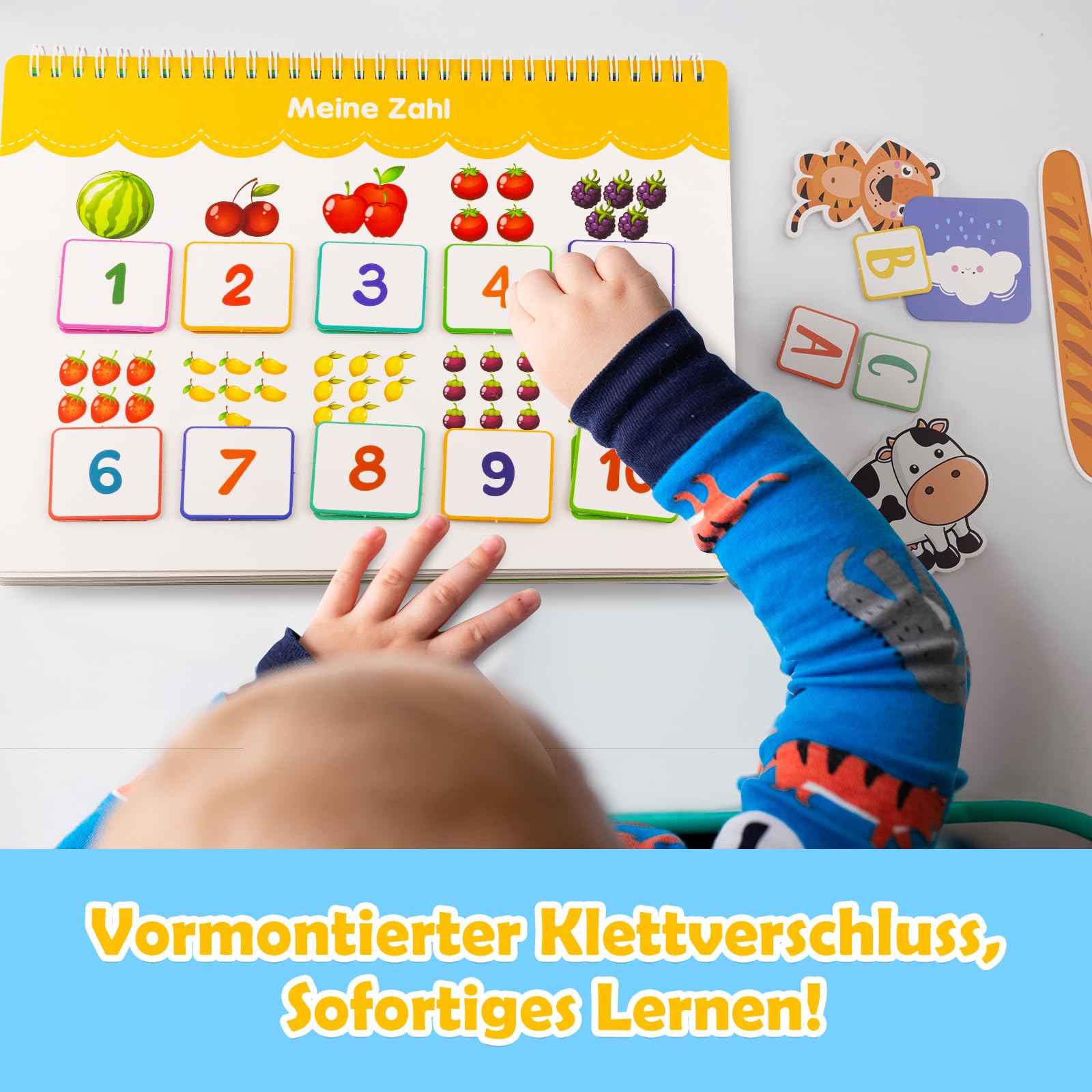 Montessori Quiet Book - 10-seitiges Aktivitätsbuch Für Kinder 3-6 Jahre
