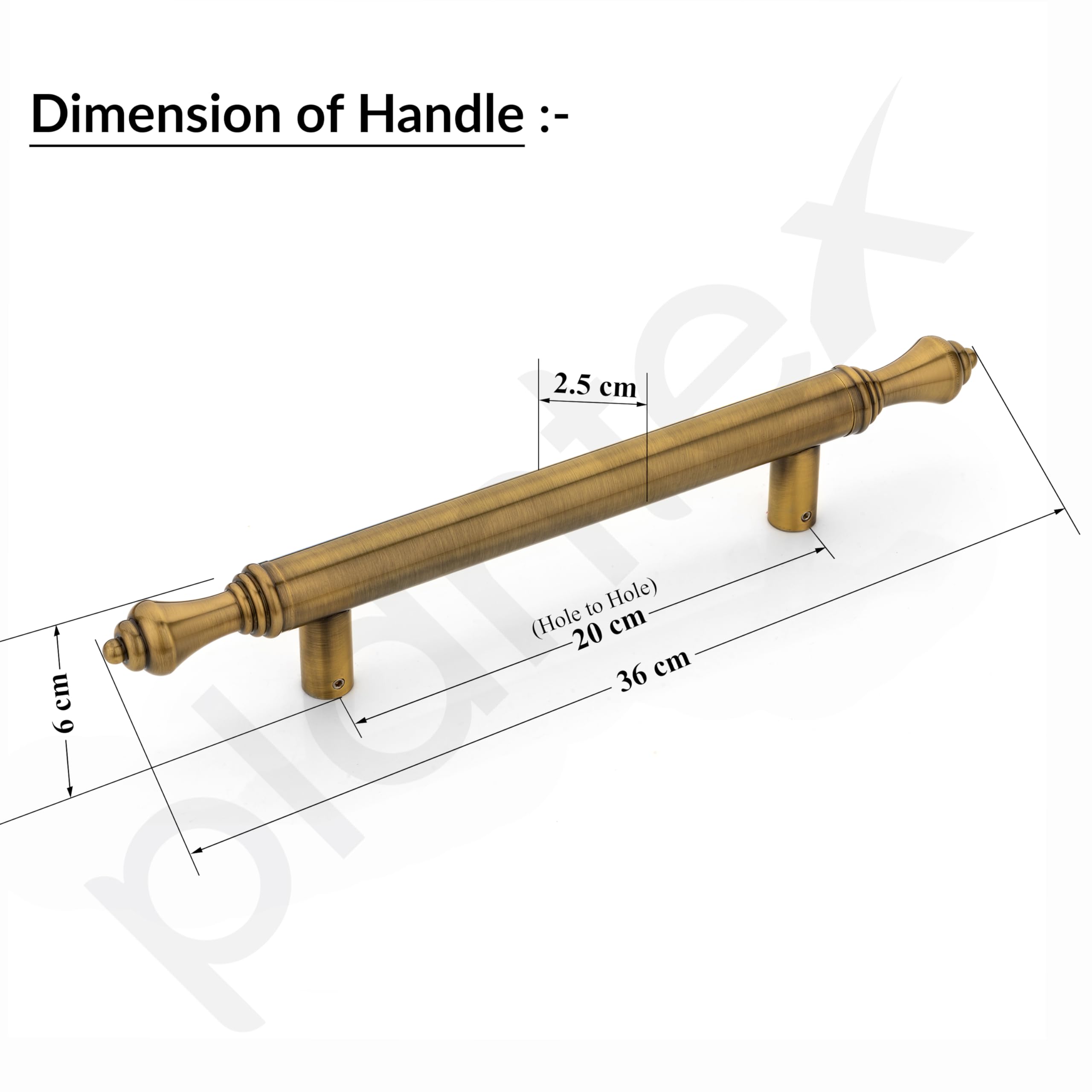 Plantex Heavy Duty Main Door Handle/14 Inch Door Handle for Main Door/Pull-Push Handle - Pack of 1 (Brass Antique) - 3 Years Warranty — Amazon image 2