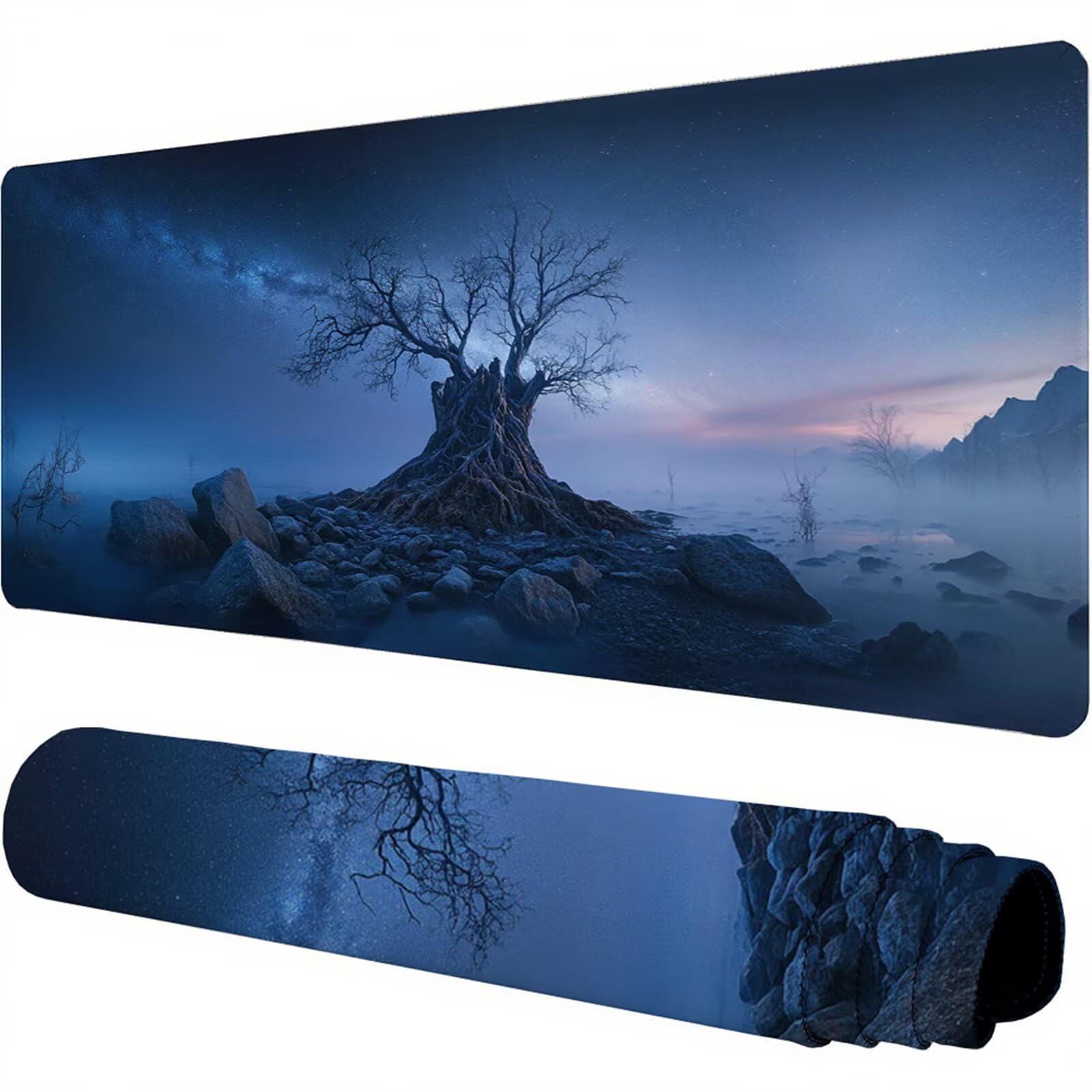 Czarna podkładka pod mysz XXL 1200 x 600 x 3 mm uchwyt na biurko akcesoria antypoślizgowa gumowa podstawa i zszyte krawędzie podkładka pod mysz dla graczy do dekoracji biura dekoracyjnego, prezenty