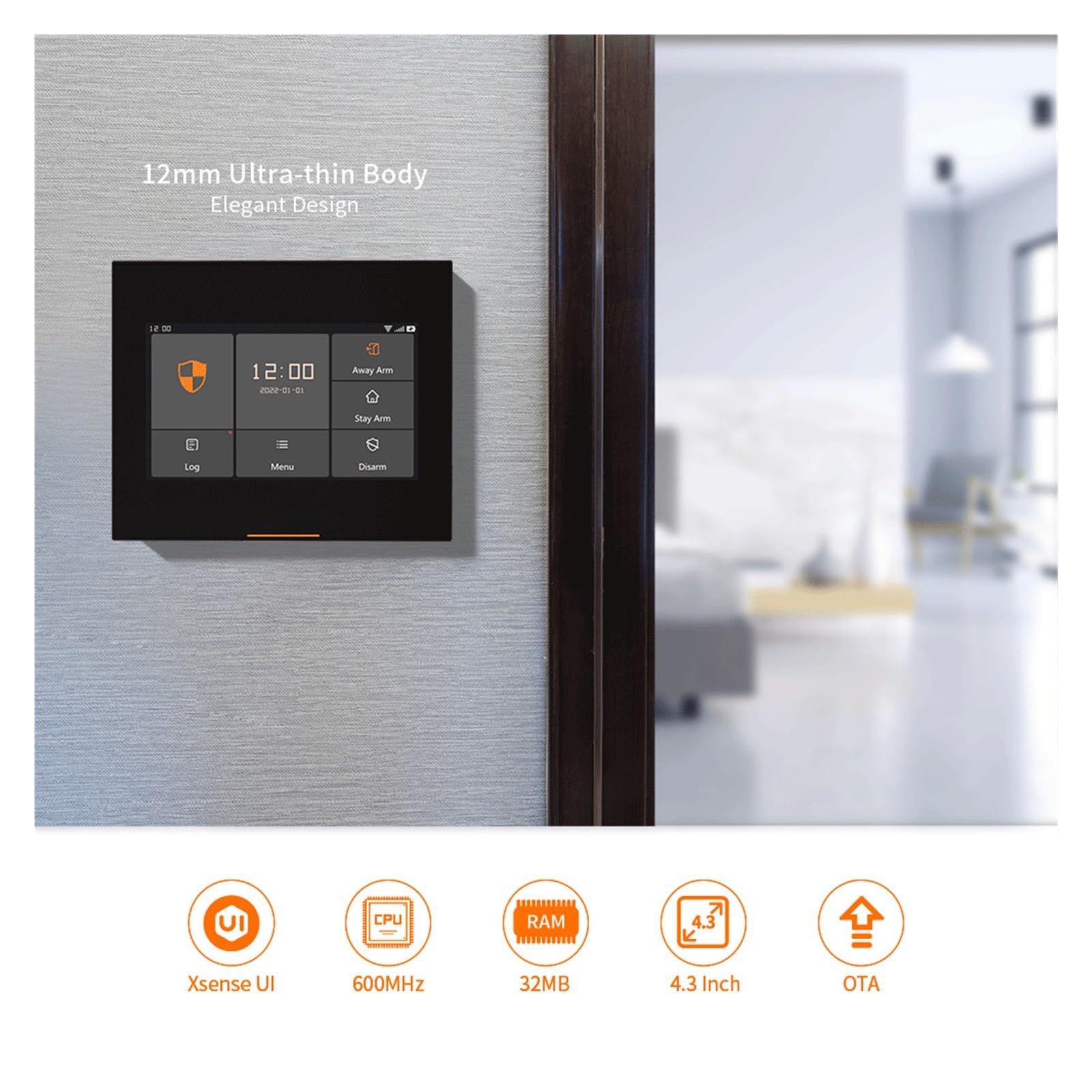 Sistemas Alarma Hogar De Alarma Seguridad Antirrobo For El Hogar Inalámbrico WiFi gsm Full HD Touch con La Interfaz Usuario Más Nueva(Set-L 5-8 Kit)