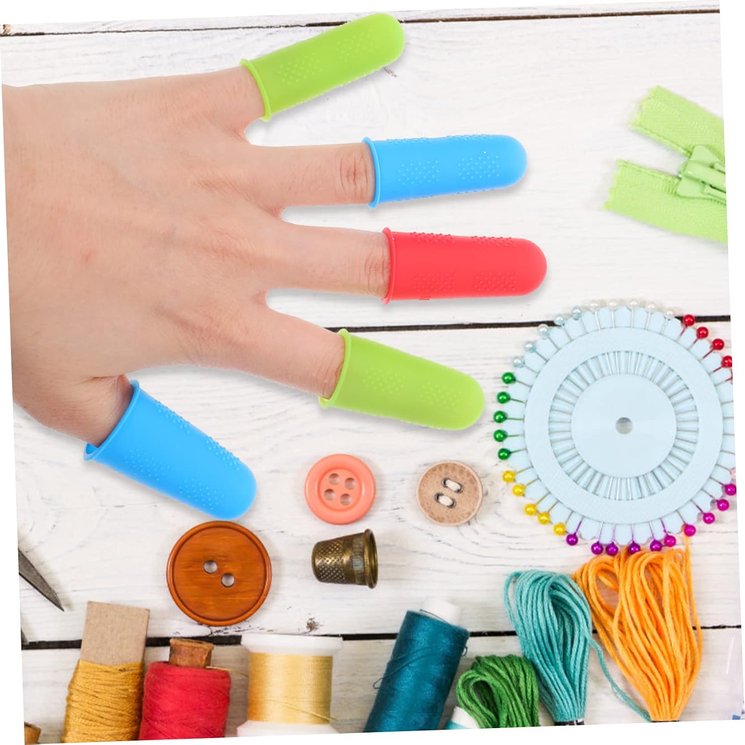 60pcs Wear-Resistant Silicone Finger Protectors for Crafting Sewing and Embroidery Multi-Function Anti-Slip Cover Durable and Comfortable Fingertip Shields