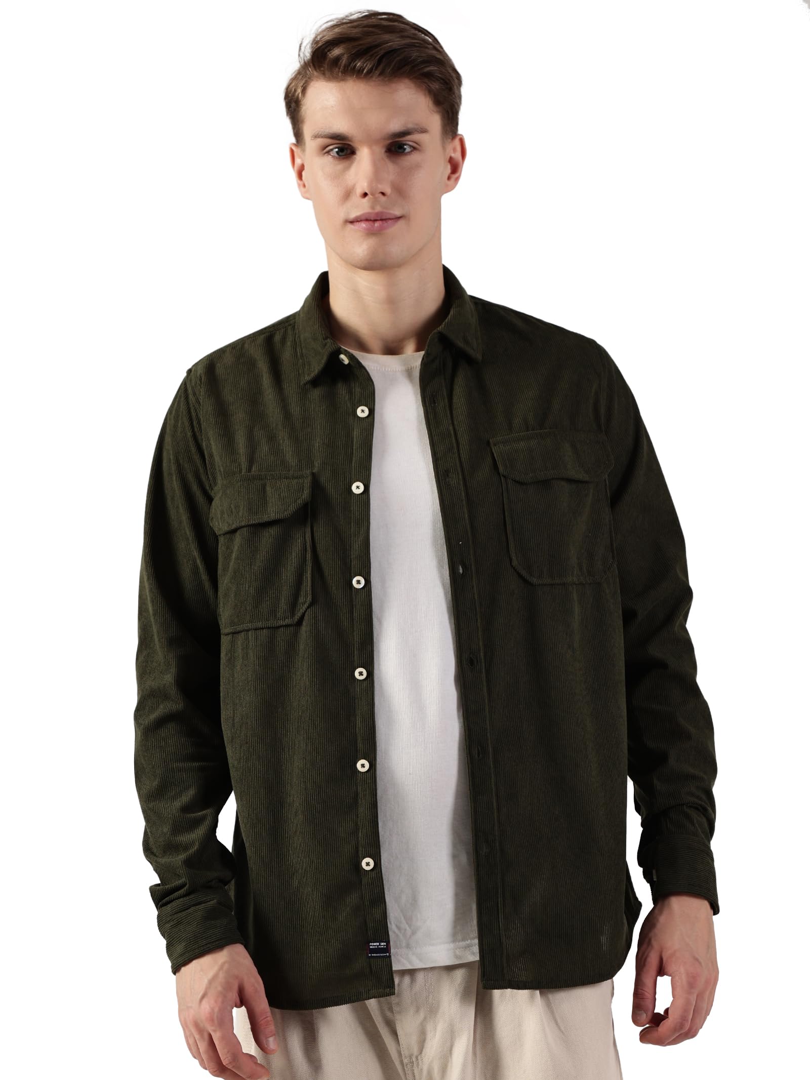 Thomas ScottMen’s Premium Slim Fit Corduroy Shacket