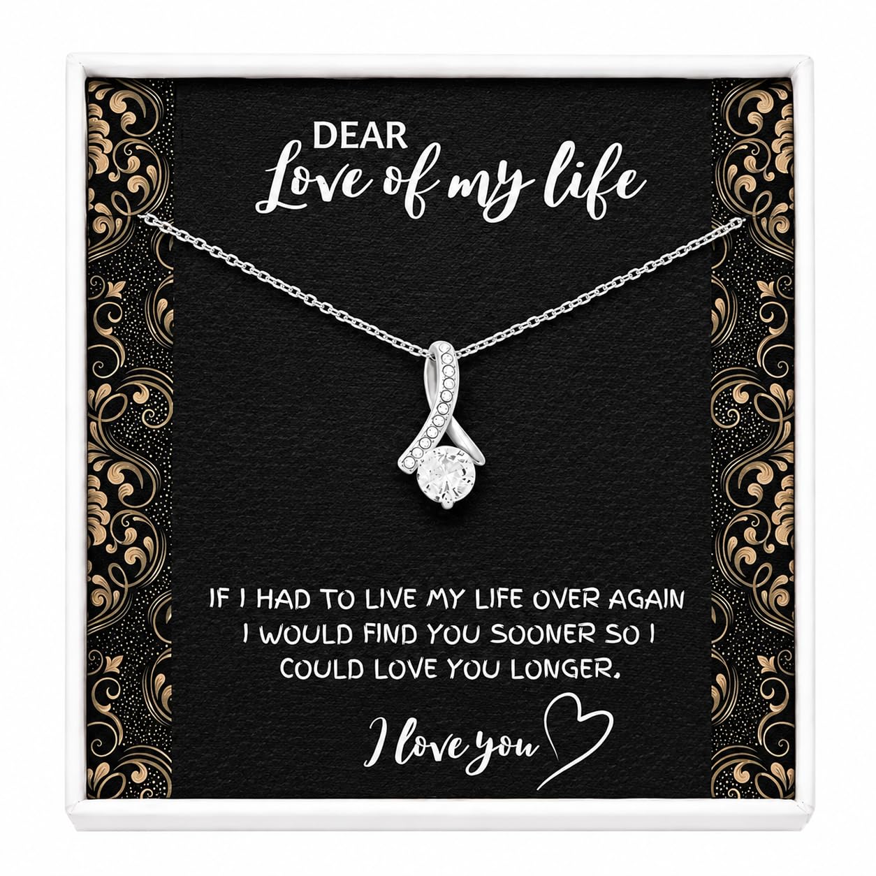 925 Sterling Silver Girlfriend Necklace, Future Wife Necklace, Dear Love Of My Life Necklace Gift. Surprise Gift For Wife Fiance-image-42