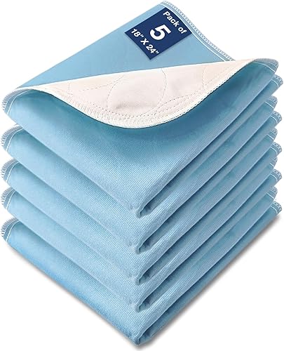 Miniatura 11 de Almohadillas de cama lavables e impermeables, 52" x 34" (2 unidades) Almohadillas de cama para incontinencia, protector de colchón impermeable y